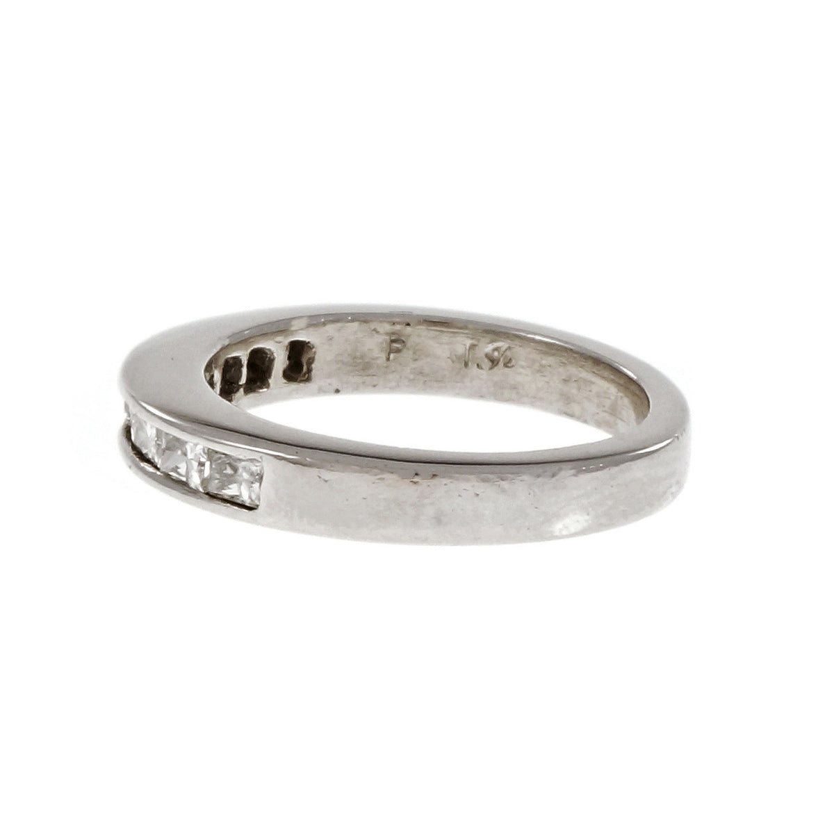 Estate Princess Cut Diamond Channel Wedding Band Ring Platinum – image 4