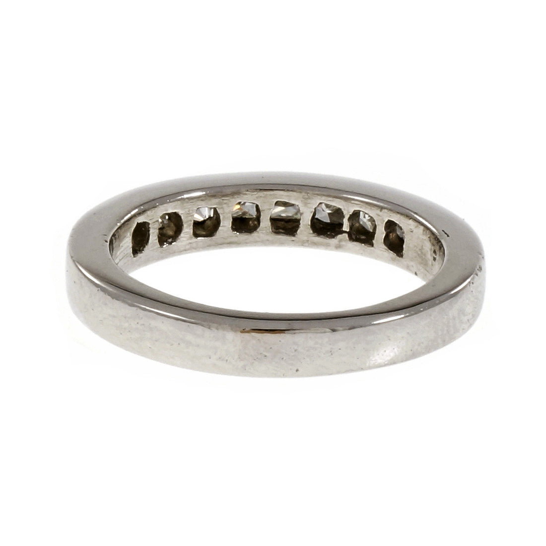 Estate Princess Cut Diamond Channel Wedding Band Ring Platinum – image 5