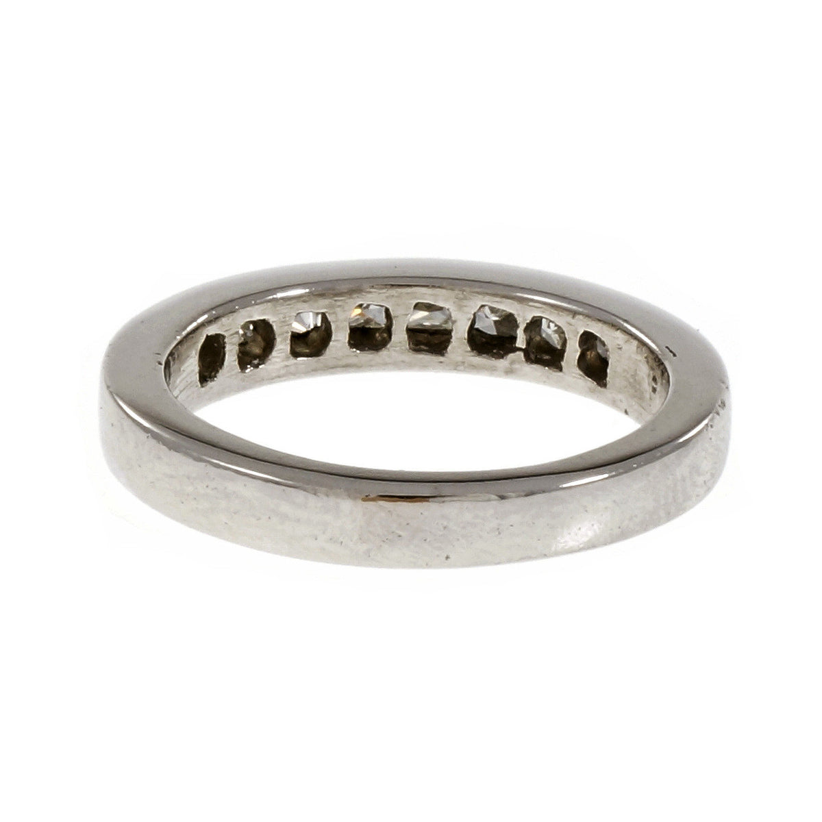 Estate Princess Cut Diamond Channel Wedding Band Ring Platinum – image 5