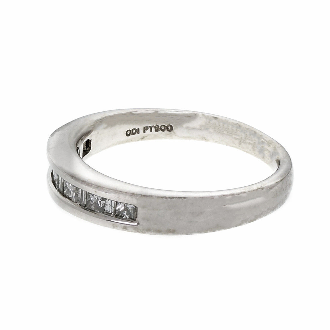 Channel Set Princess & Baguette Cut Diamond Wedding Band Ring Platinum – image 3