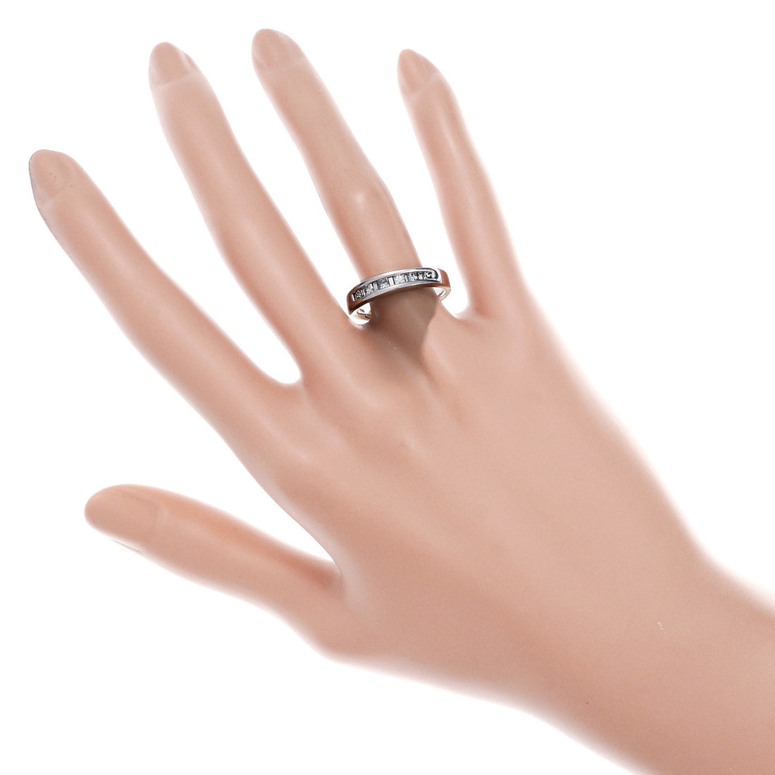 Channel Set Princess & Baguette Cut Diamond Wedding Band Ring Platinum – image 6