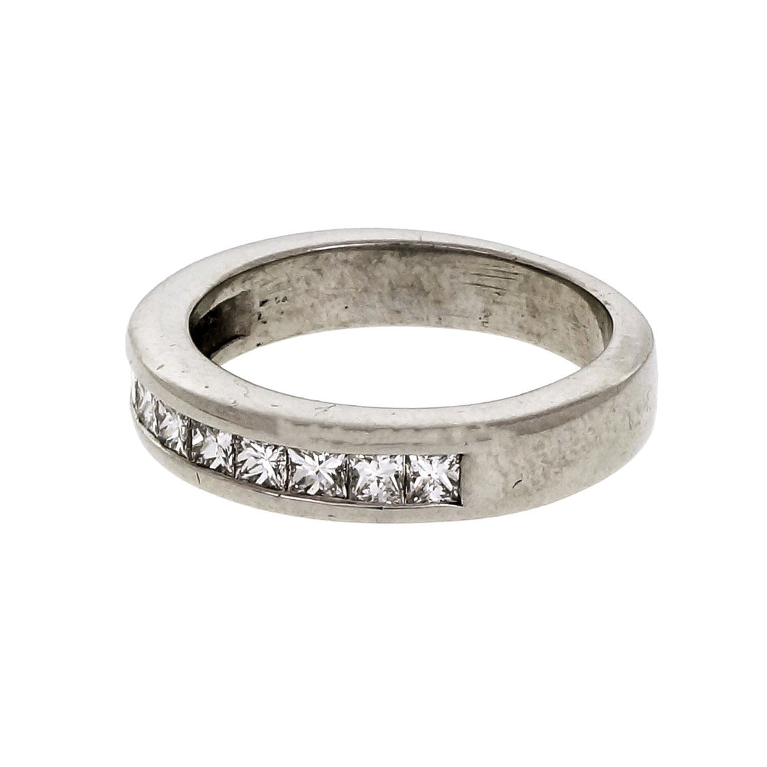 Princess Cut Channel Set Diamond Wedding Band Ring Platinum – image 2