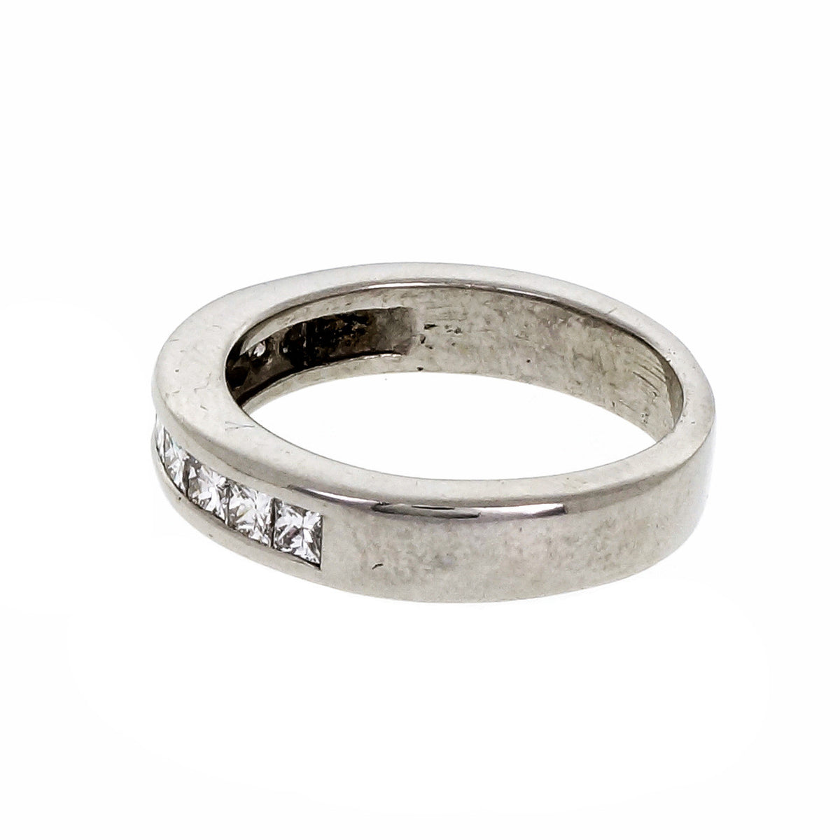 Princess Cut Channel Set Diamond Wedding Band Ring Platinum – image 3
