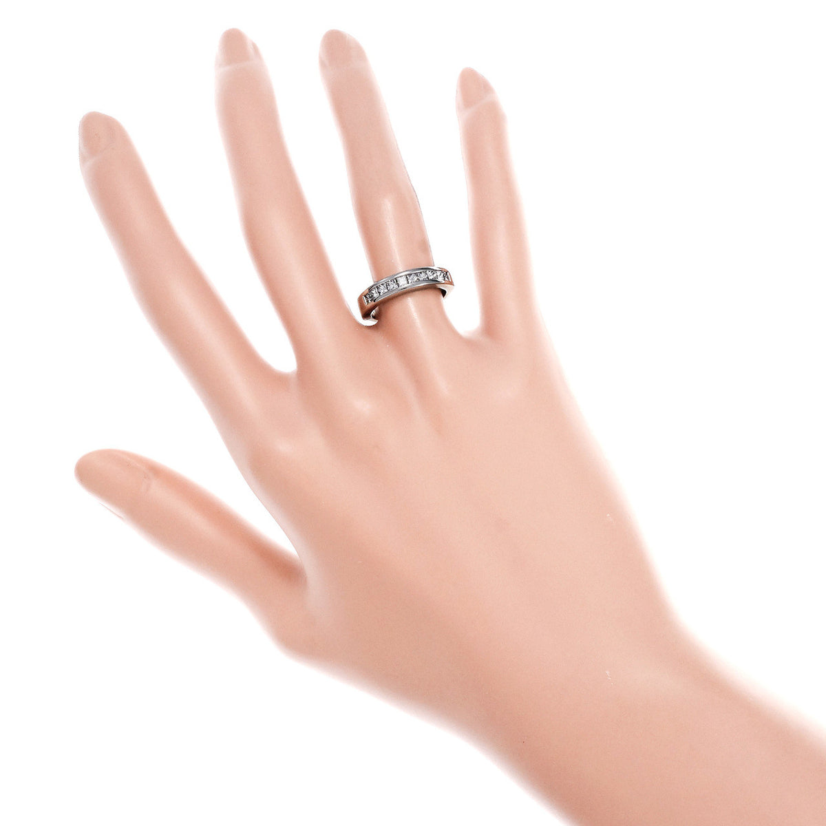 Princess Cut Channel Set Diamond Wedding Band Ring Platinum – image 6