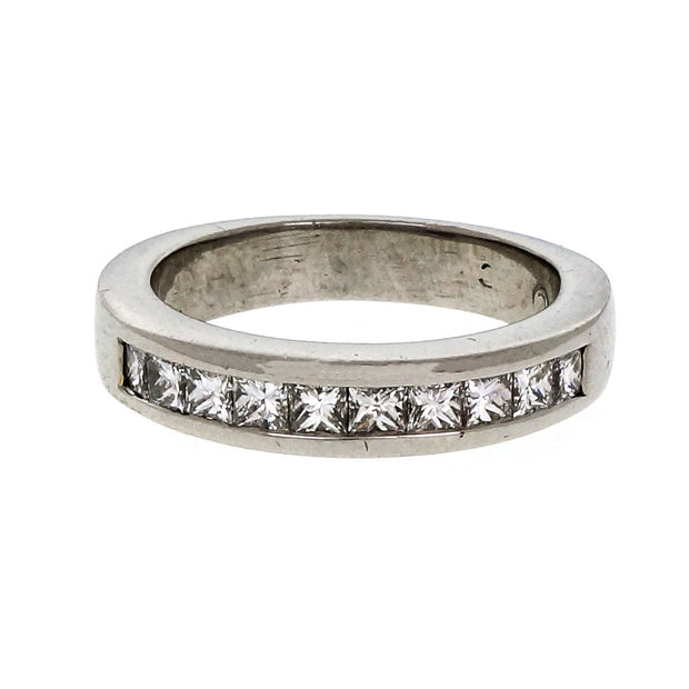 Princess Cut Channel Set Diamond Wedding Band Ring Platinum