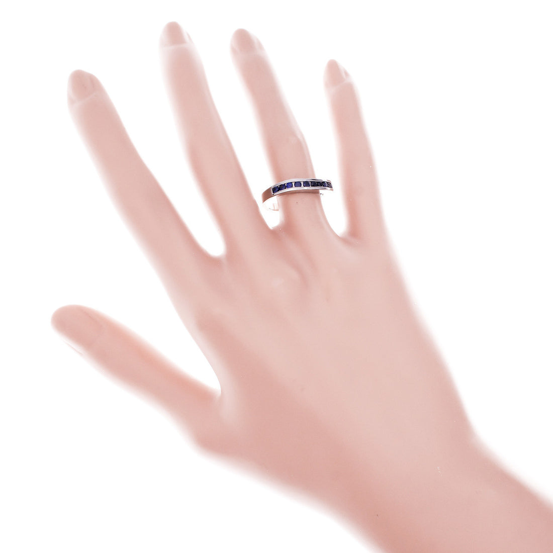 Peter Suchy Curved Sapphire Wedding Band Ring Platinum Channel Set .60ct – image 6