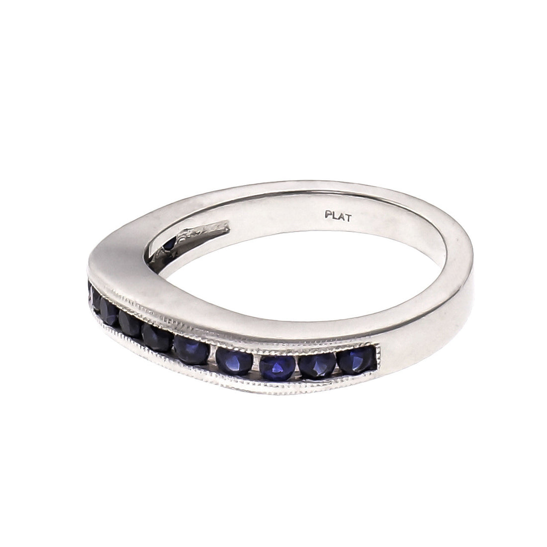 Peter Suchy Curved Sapphire Wedding Band Platinum Channel Set .60ct – image 2