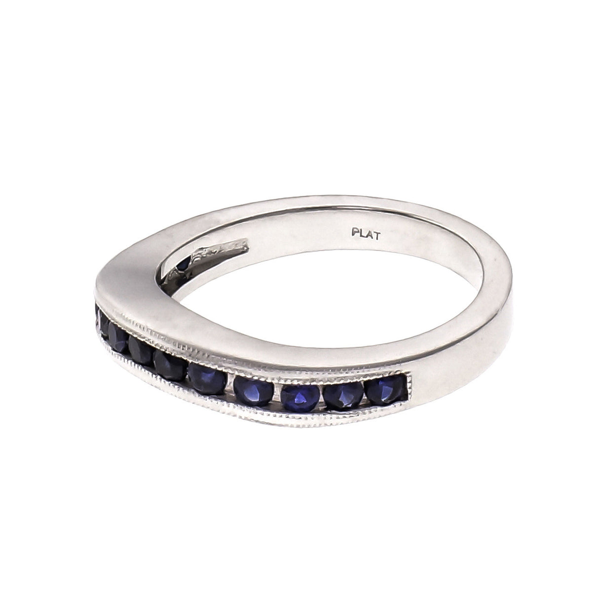 Peter Suchy Curved Sapphire Wedding Band Platinum Channel Set .60ct – image 2