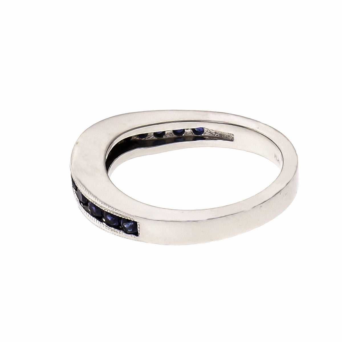 Peter Suchy Curved Sapphire Wedding Band Platinum Channel Set .60ct – image 3