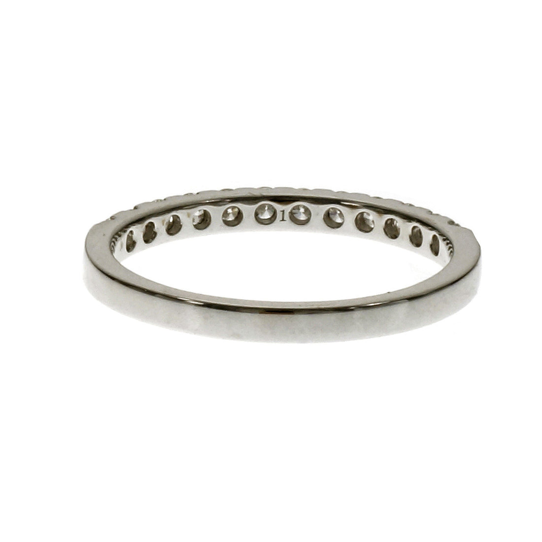 Groove Set 12 Diamond Wedding Band Ring 18k White Gold – image 4