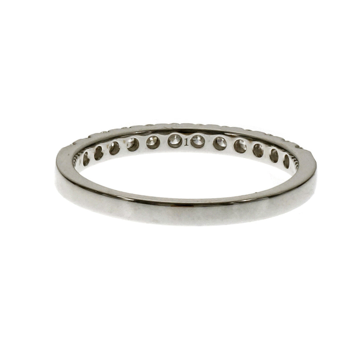 Groove Set 12 Diamond Wedding Band Ring 18k White Gold – image 4