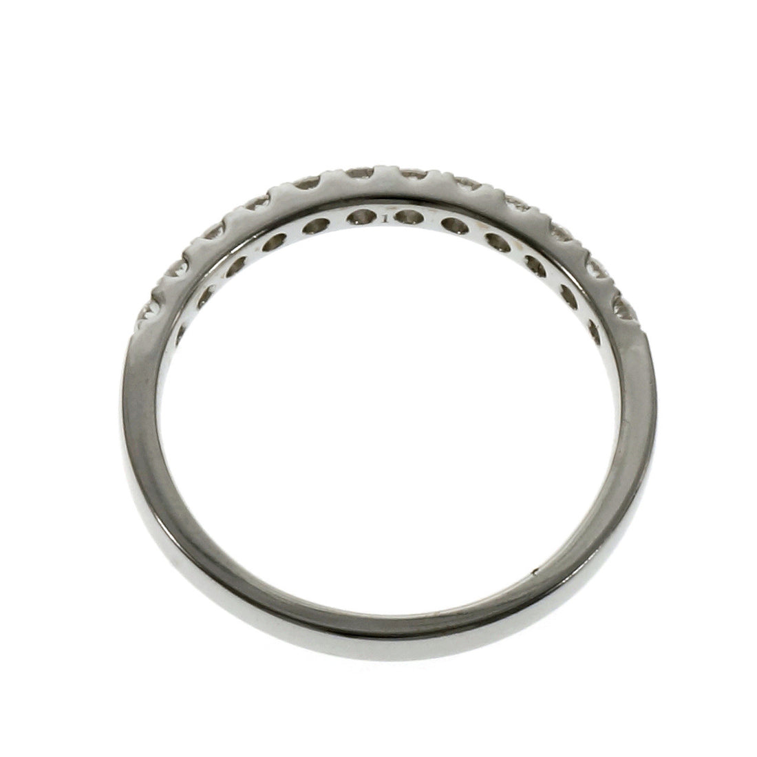 Groove Set 12 Diamond Wedding Band Ring 18k White Gold – image 5