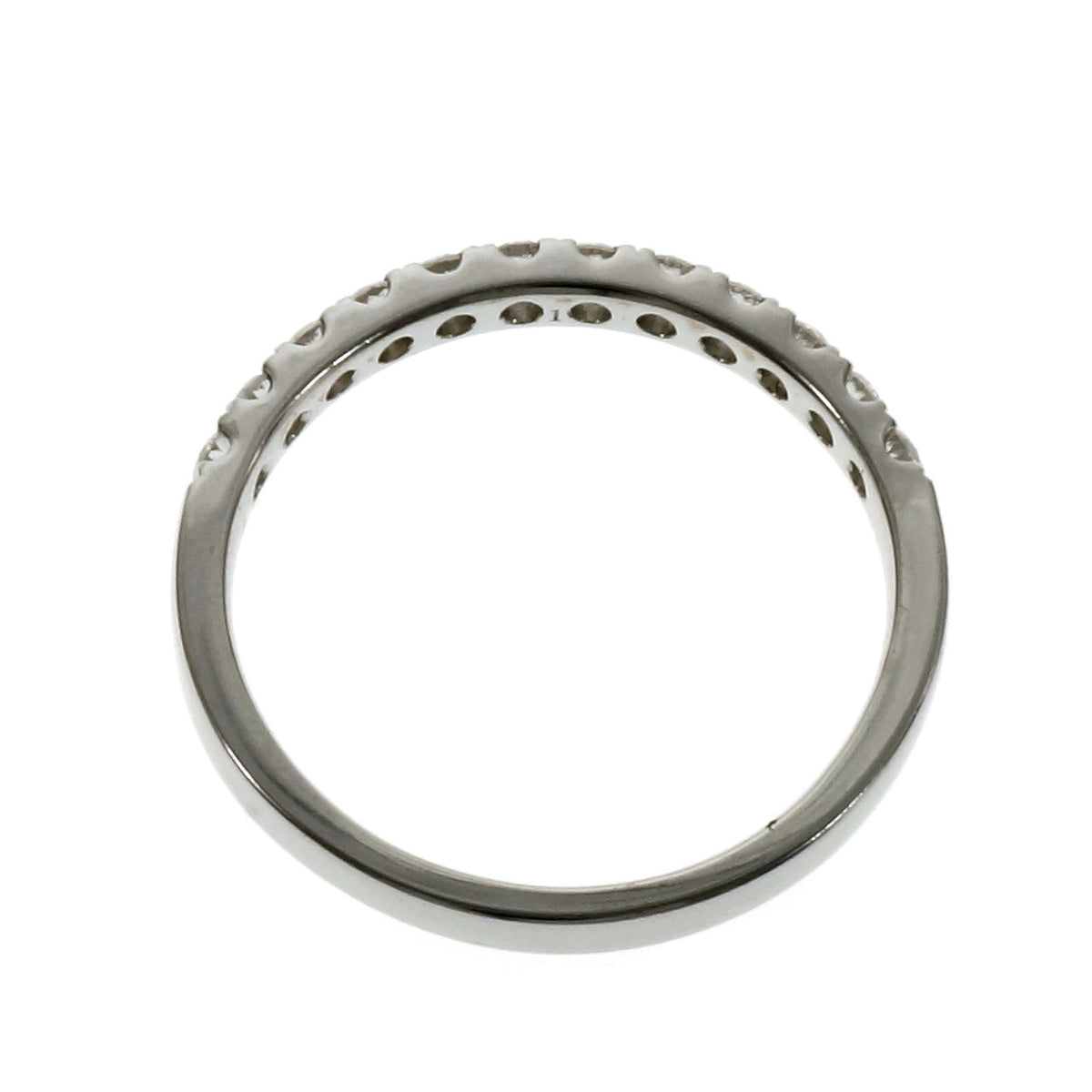 Groove Set 12 Diamond Wedding Band Ring 18k White Gold – image 5