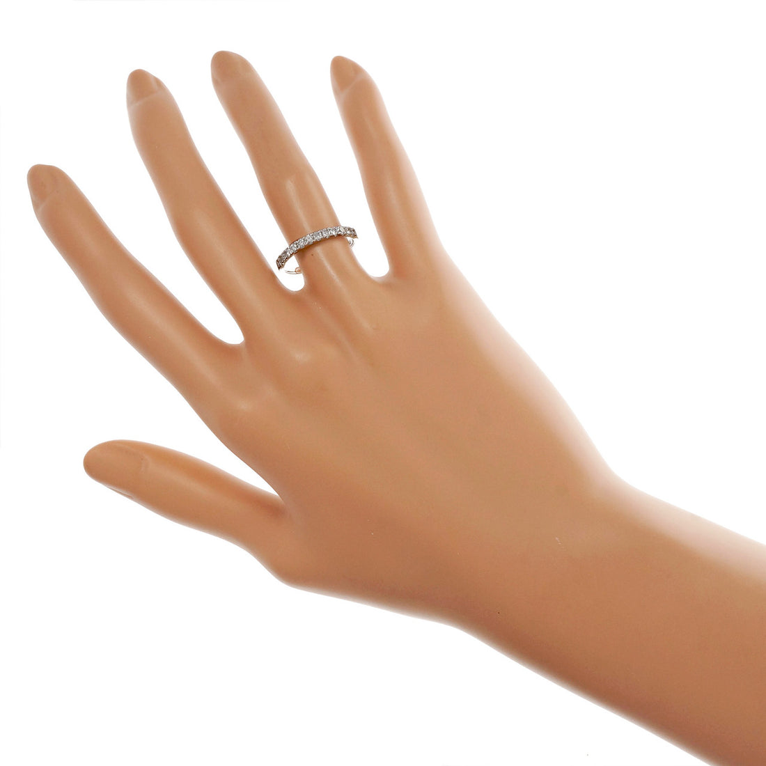 Groove Set 12 Diamond Wedding Band Ring 18k White Gold – image 6