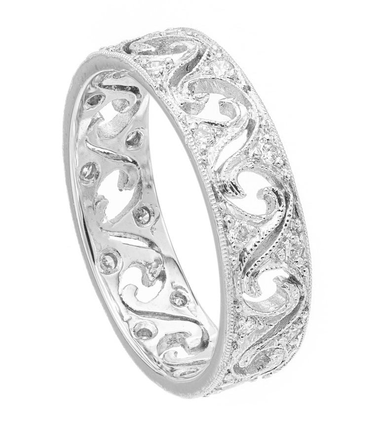 .25 Carat Diamond Platinum 1940's Band Ring – image 2