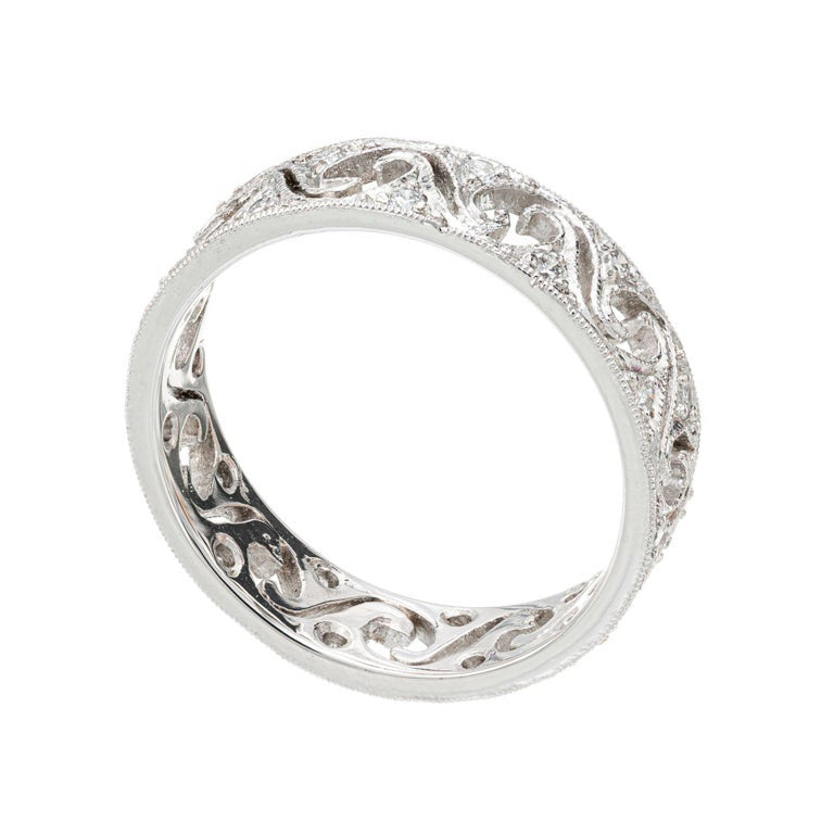 .25 Carat Diamond Platinum 1940's Band Ring – image 3