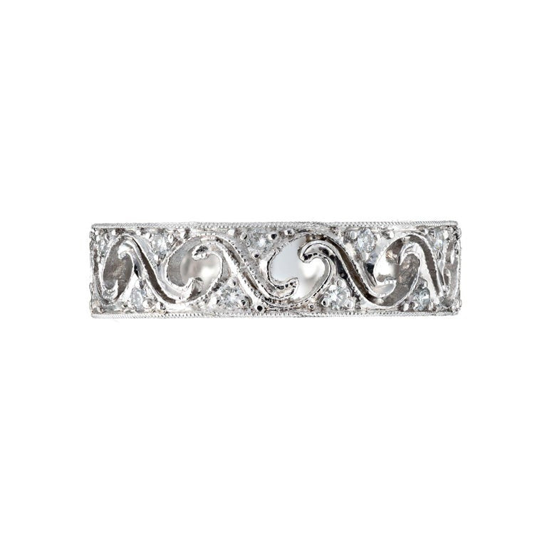 .25 Carat Diamond Platinum 1940's Band Ring – image 5