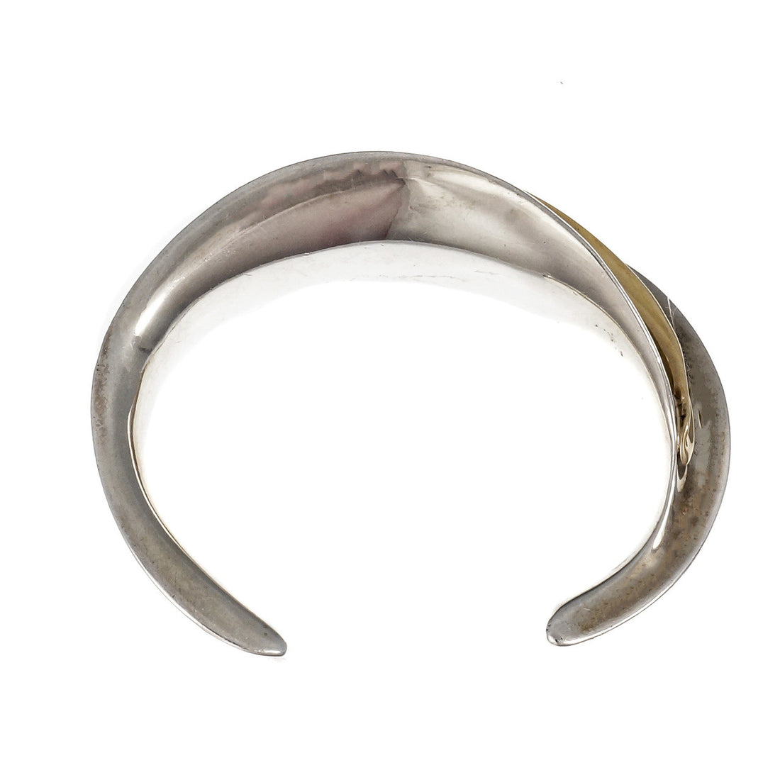 Folded Leaf Design Bangle Bracelet 14k Gold Silver Slip On – image 4