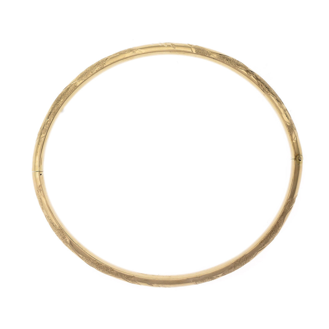 Estate Hinged Bangle Bracelet Hand Engraved 14k Yellow Gold – image 6