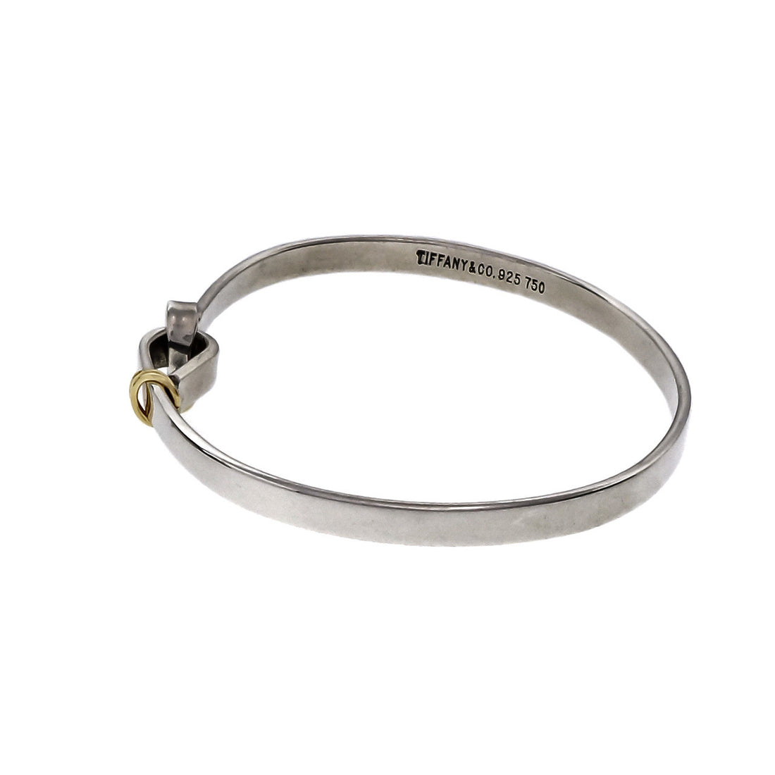 Tiffany &amp; Co Hook &amp; Eye Bangle Bracelet 18k Gold &amp; Silver – image 2