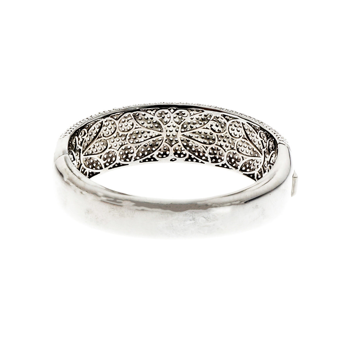 Black Rhodium Bangle Bracelet Pavé Set Cubic Zirconia Sterling Silver – image 3