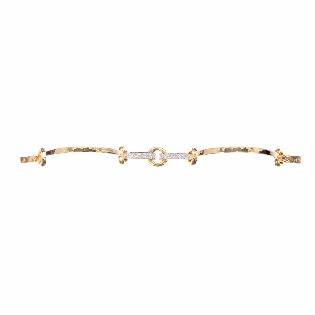 1.28 Carat Diamond Gold Bridle Bangle Bracelet – image 4