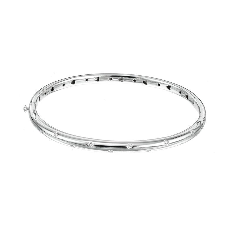 Lux Bond & Green .30 Carat Diamond White Gold Bangle Bracelet