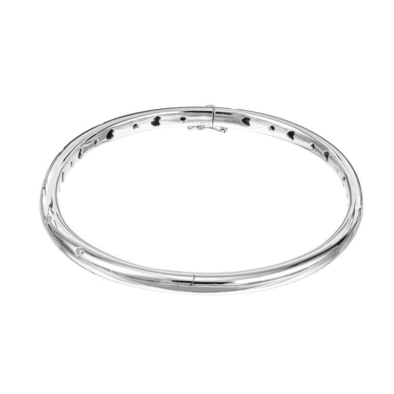 Lux Bond & Green .30 Carat Diamond White Gold Bangle Bracelet – image 3