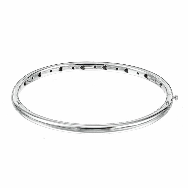 Lux Bond & Green .30 Carat Diamond White Gold Bangle Bracelet – image 4