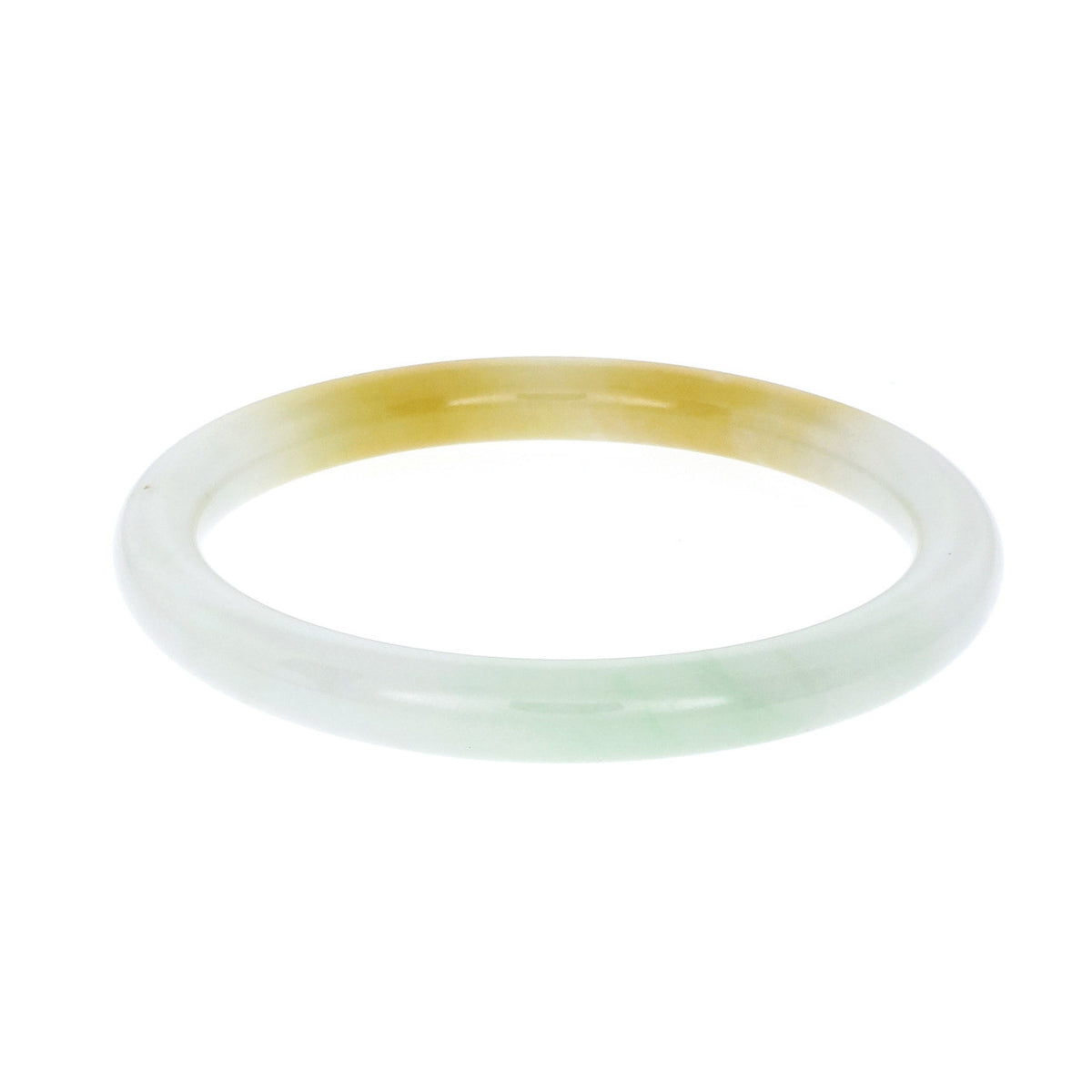 GIA Certified Jadeite Jade Slip On Bangle Bracelet – image 3