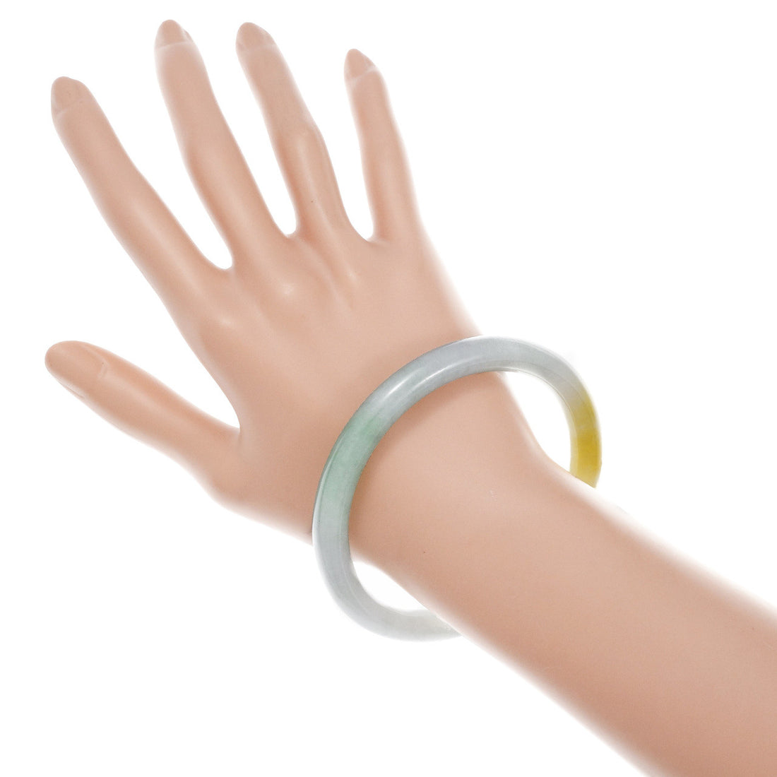 GIA Certified Jadeite Jade Slip On Bangle Bracelet – image 6