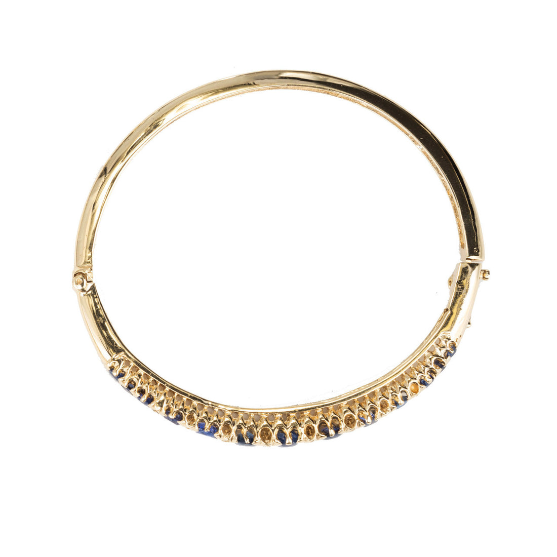 2.10ct Oval Sapphire Diamond 14k Bangle Bracelet – image 4