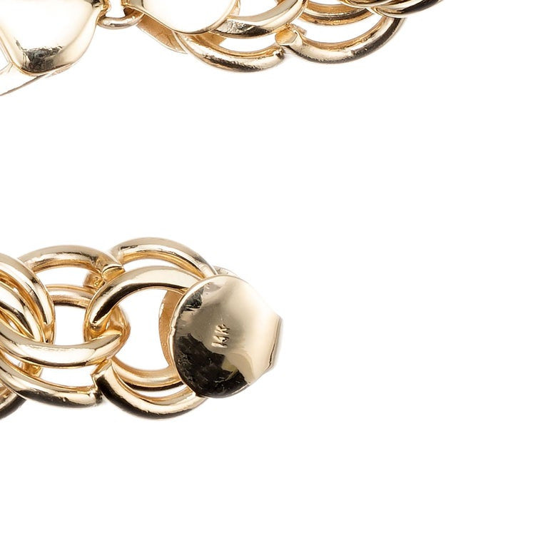 Solid Yellow Gold Double Spiral Link Charm Bracelet – image 4