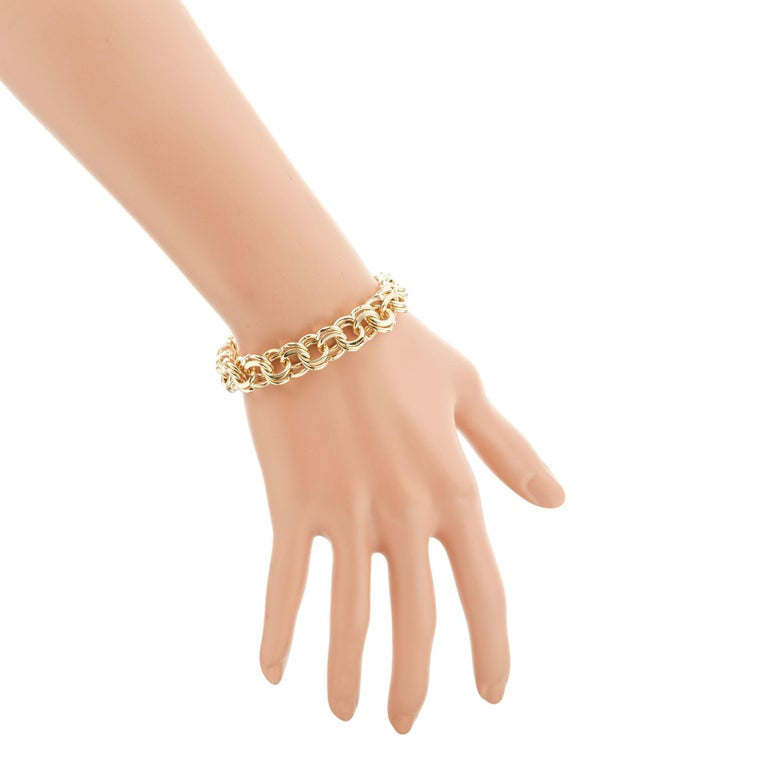 Yellow Gold Heavy Double Spiral Link Charm Bracelet – image 6