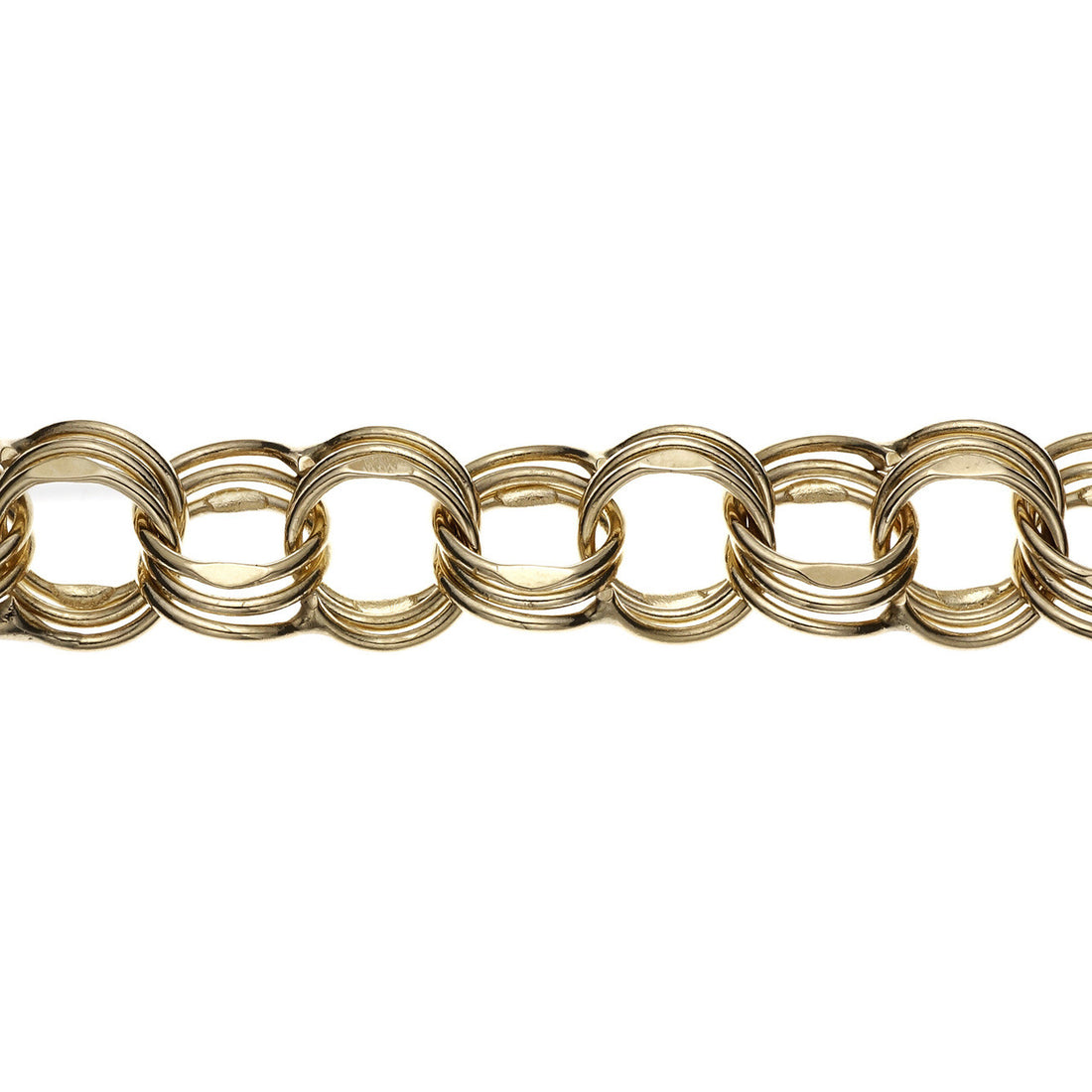 Vintage Rinegold Triple Spiral Link Charm Bracelet 14k Gold – image 2