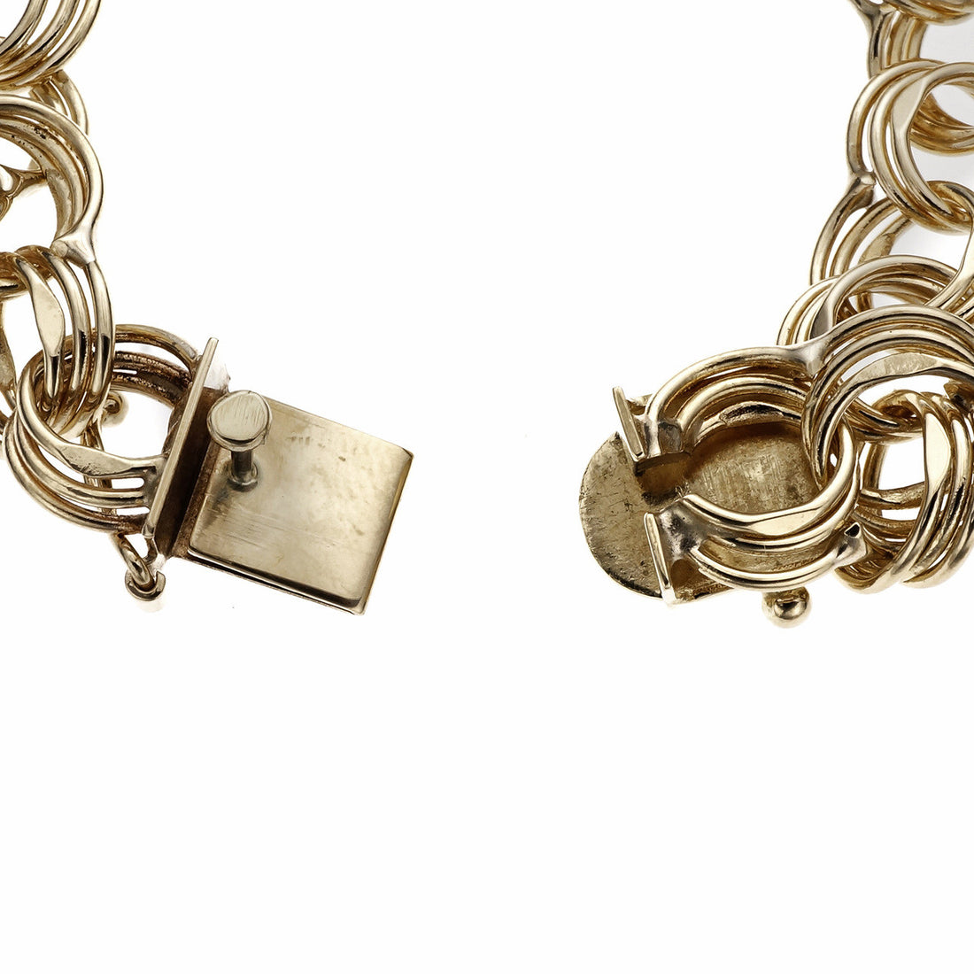 Vintage Rinegold Triple Spiral Link Charm Bracelet 14k Gold – image 4