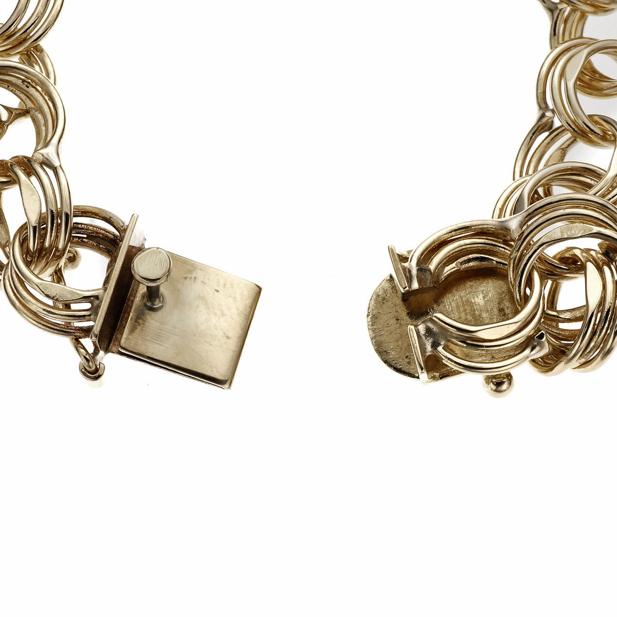 Vintage Rinegold Triple Spiral Link Charm Bracelet 14k Gold – image 4
