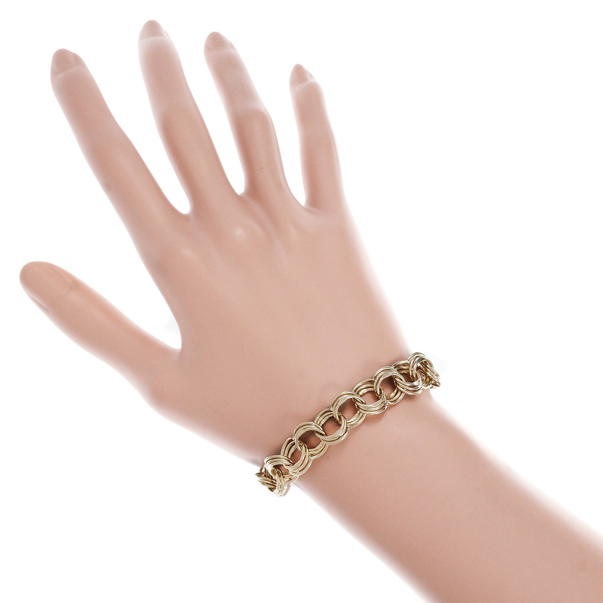 Vintage Rinegold Triple Spiral Link Charm Bracelet 14k Gold – image 5