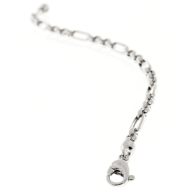 Vintage Designer Kurt Gutman 18k White Gold 3 X 1 Link Chain Bracelet