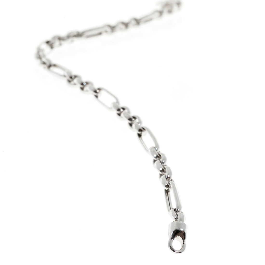 Vintage Designer Kurt Gutman 18k White Gold 3 X 1 Link Chain Bracelet – image 4