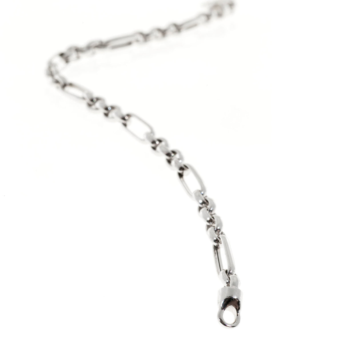Vintage Designer Kurt Gutman 18k White Gold 3 X 1 Link Chain Bracelet – image 4