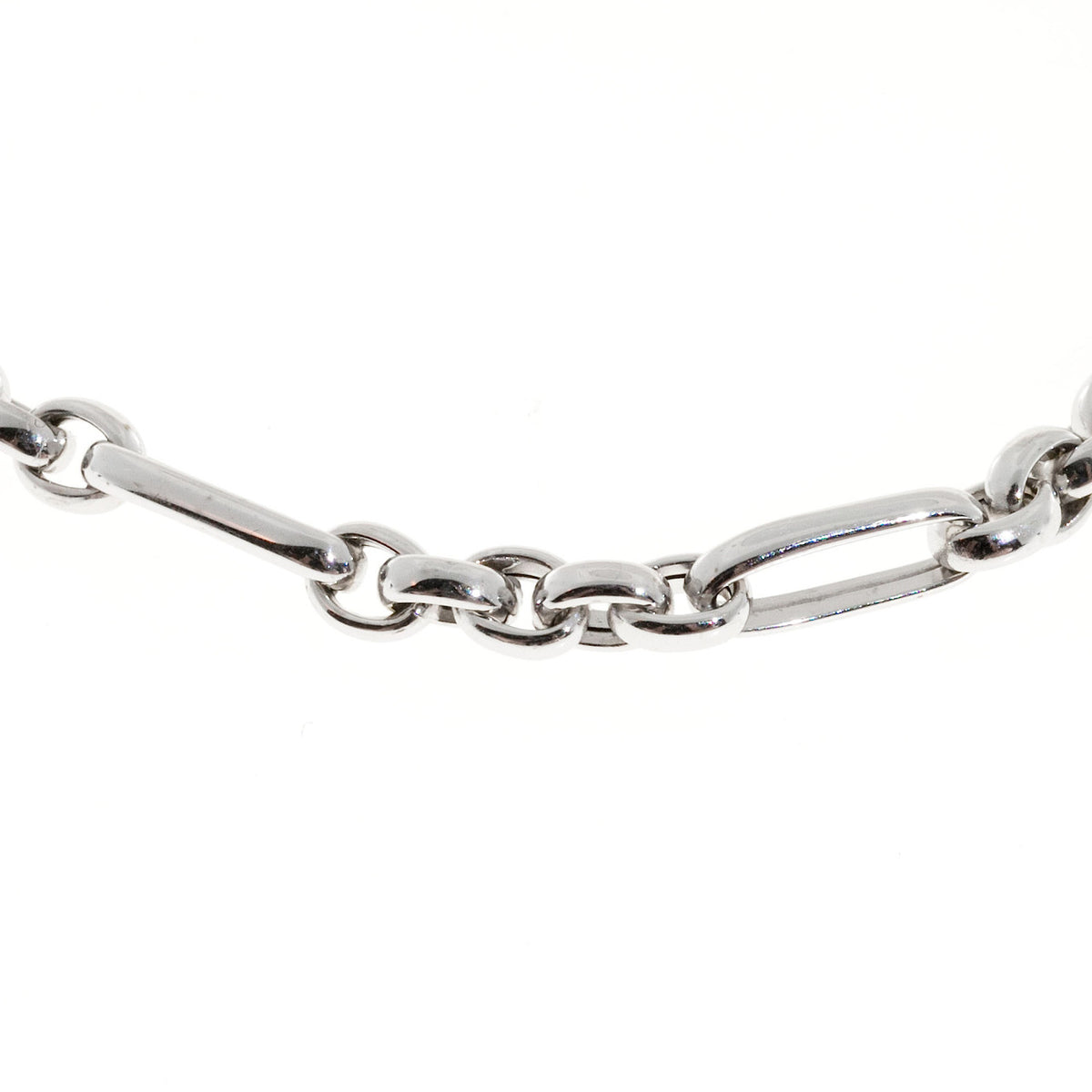 Vintage Designer Kurt Gutman 18k White Gold 3 X 1 Link Chain Bracelet – image 7