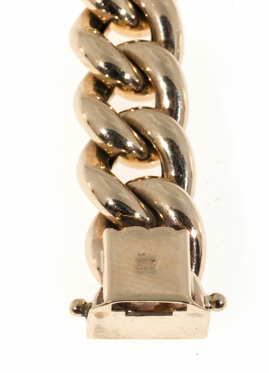 Yellow Gold Puffed Oval Link Bracelet – image 10