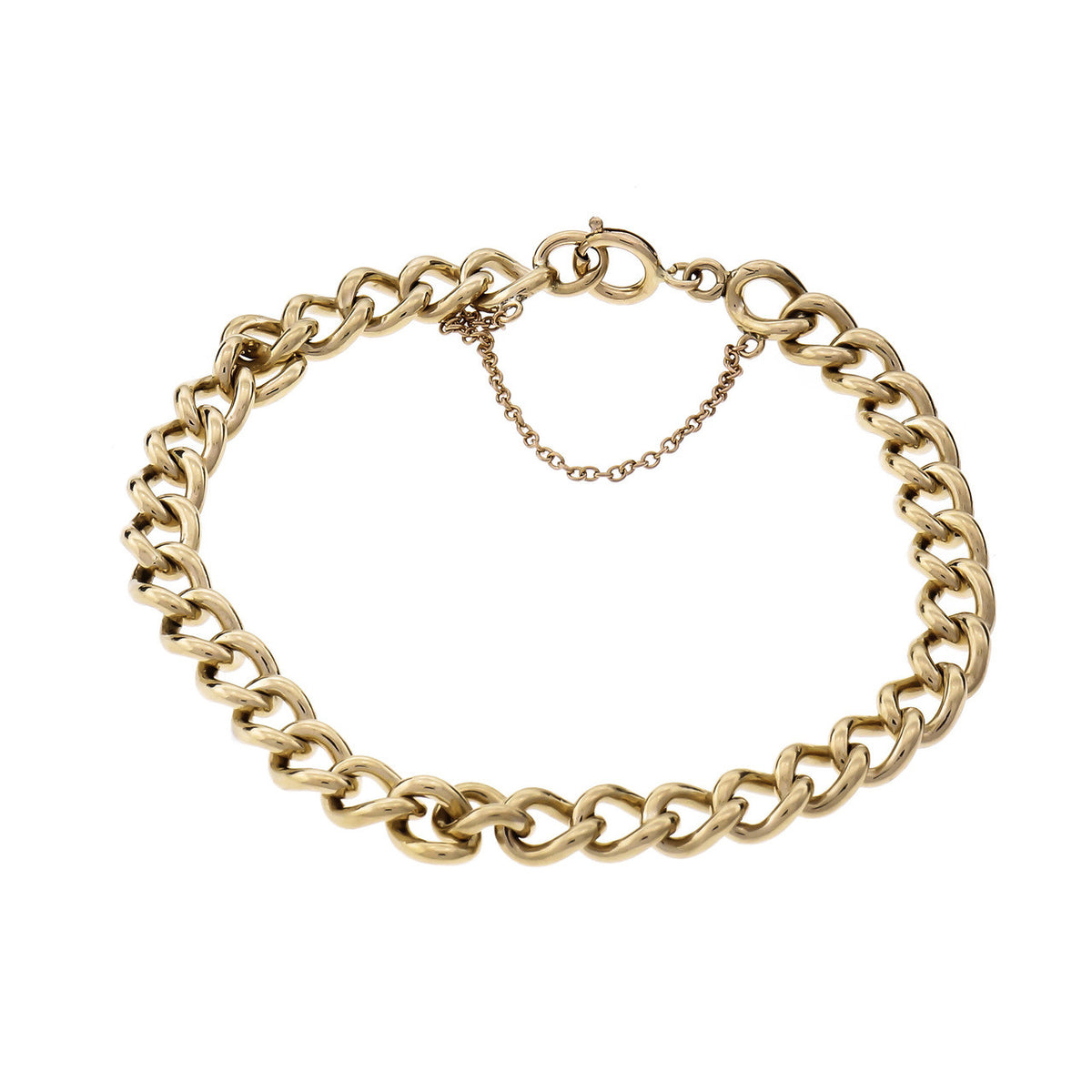 Vintage 1920 Solid Oval Link Bracelet 14k Yellow Gold – image 3