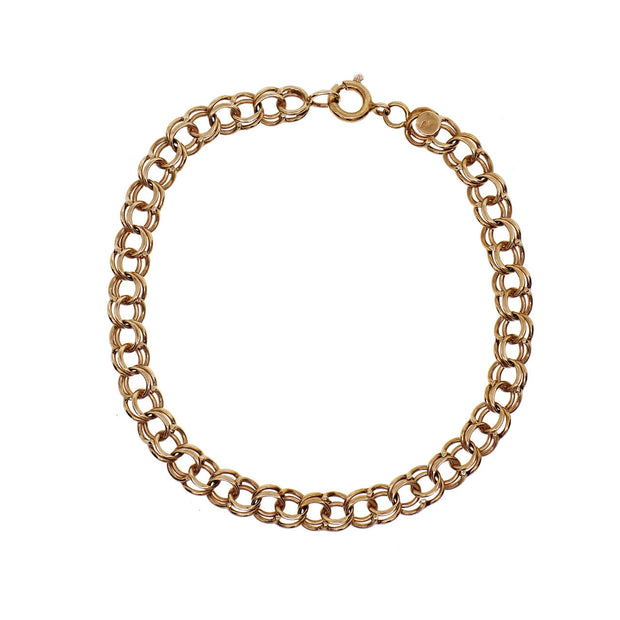 Spiral Link Charm Bracelet 14k Yellow Gold