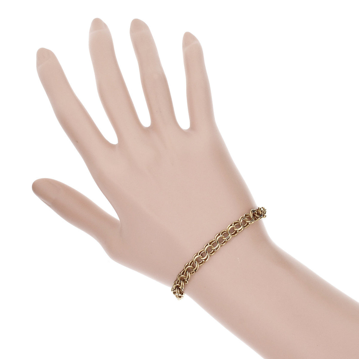 Spiral Link Charm Bracelet 14k Yellow Gold – image 4