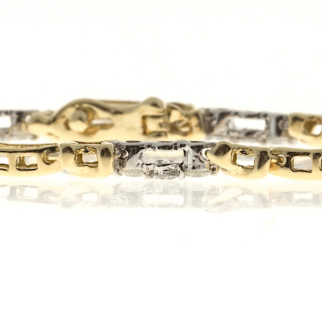 "X" Style 1.00ct Full Cut Diamond 14k Gold Bracelet – image 3