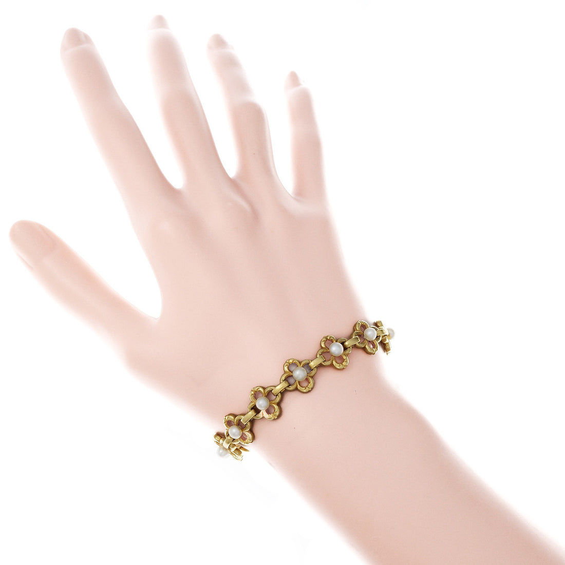 Vintage 1900 Art Nouveau Natural Pearl 18k Gold Bracelet GIA Certified – image 7