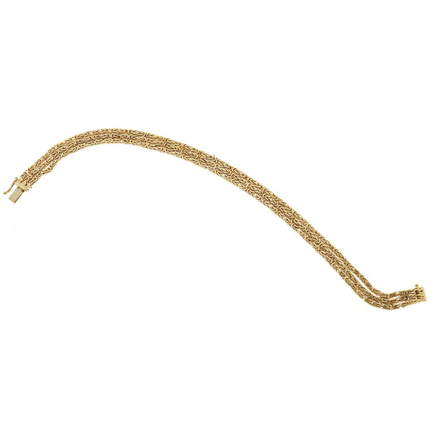 Estate Designer Kurt Gutman 14k Solid Yellow Gold 3 Row Byzantine Link Bracelet