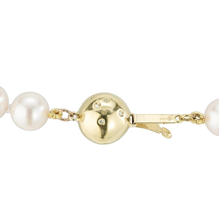 Peter Suchy .8 Carat Diamond Pearl Necklace – image 4
